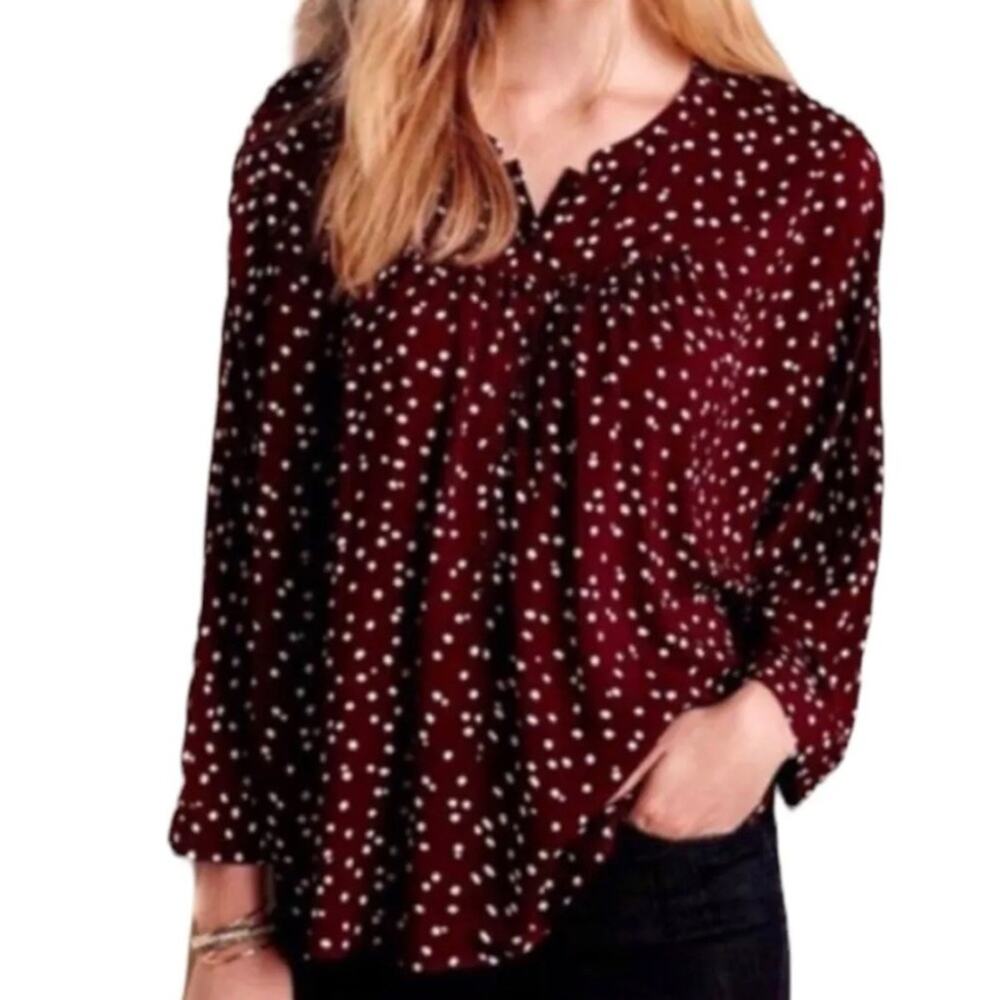 Anthropologie Maeve Linden Polka Dot Blouse Size medium